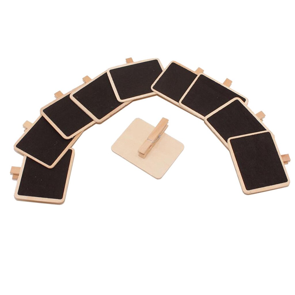 10 Pack Houten Mini Krijtborden Borden, Krijtborden Blackboard Clips Voor Bruiloften,