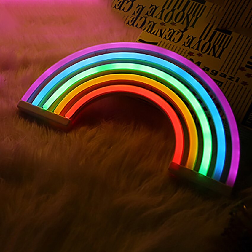 Neon Light Decoration Rainbow Lamp Children Bedroom LED Wall Light Neon Bulb Tube Living Room Corridor Lighting
