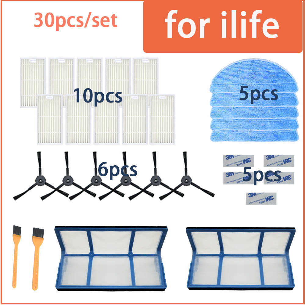 Per ilife v5 v5s V3 V3s v5pro V50 V55 x5 v5s pro aspirapolvere robot parti spazzola laterale filtro antipolvere primario mop filtro Hepa: J