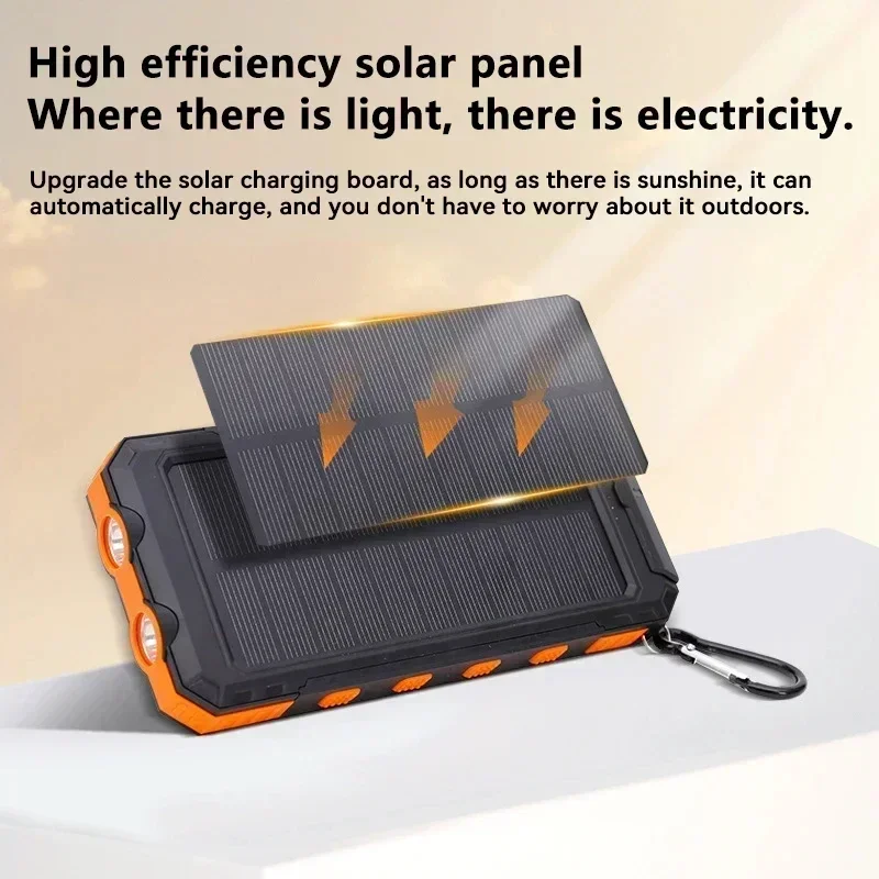 200000 Batterie externe solaire mAh, chargeur Portable de grande capacité, charge rapide, pour IPhone Samsun Huawei Powerbank