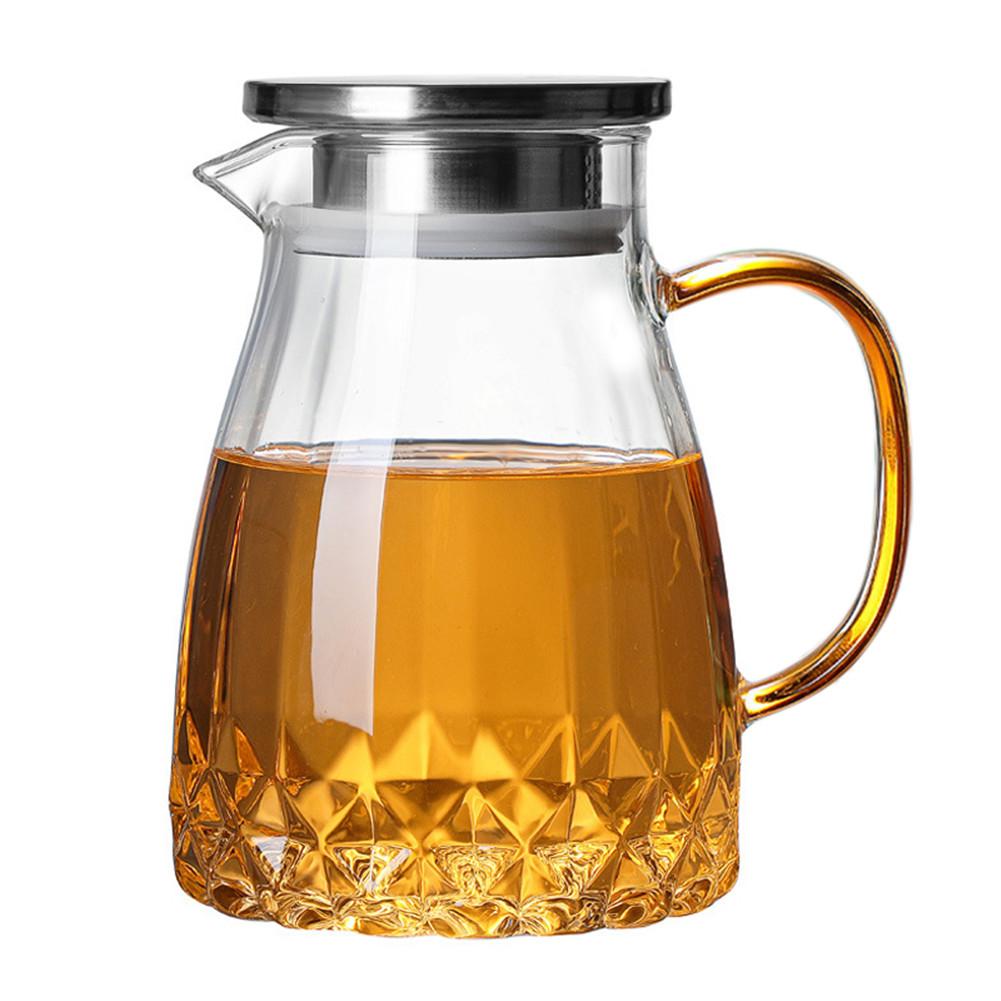 1000ml vattenkanna glasvattenkanna hem vattenkokare tekanna glasvattenkanna med handtag för kokande kall drinkglasglaskanna: Default Title