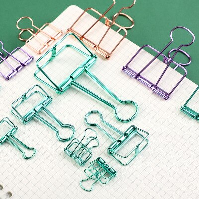 6 stk papirclips 20 32 49 mm fold-back metal binder clips sorte greb klemmer kontor skole papirvarer papir dokument clips