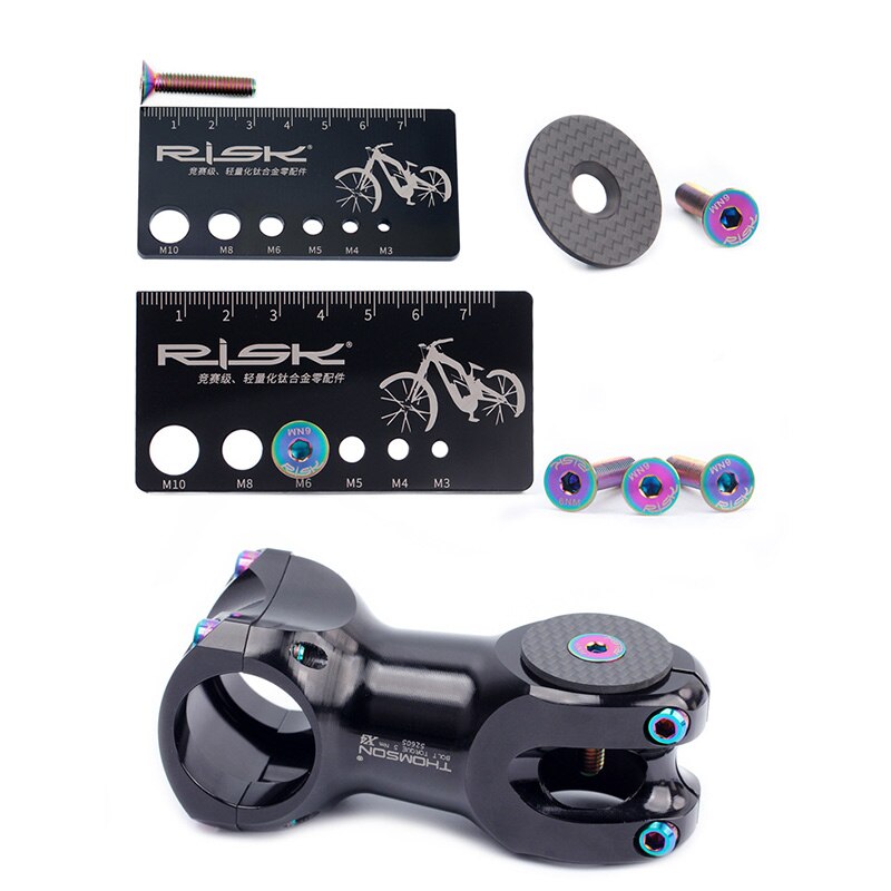 Carbon Fiber 28.6mm Stem Cap 31.8mm OD2 Stem Cap & TC4 Titanium Alloy Screw For Mountain Road Bike Bicycle Cycling Headset