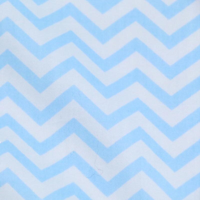 Tela de algodón de 160CM x 50CM con dibujos animados de flamenco, rosa y azul, telas de cheurón de piña para cuna DIY, tejido de costura con cojín: blue chevron