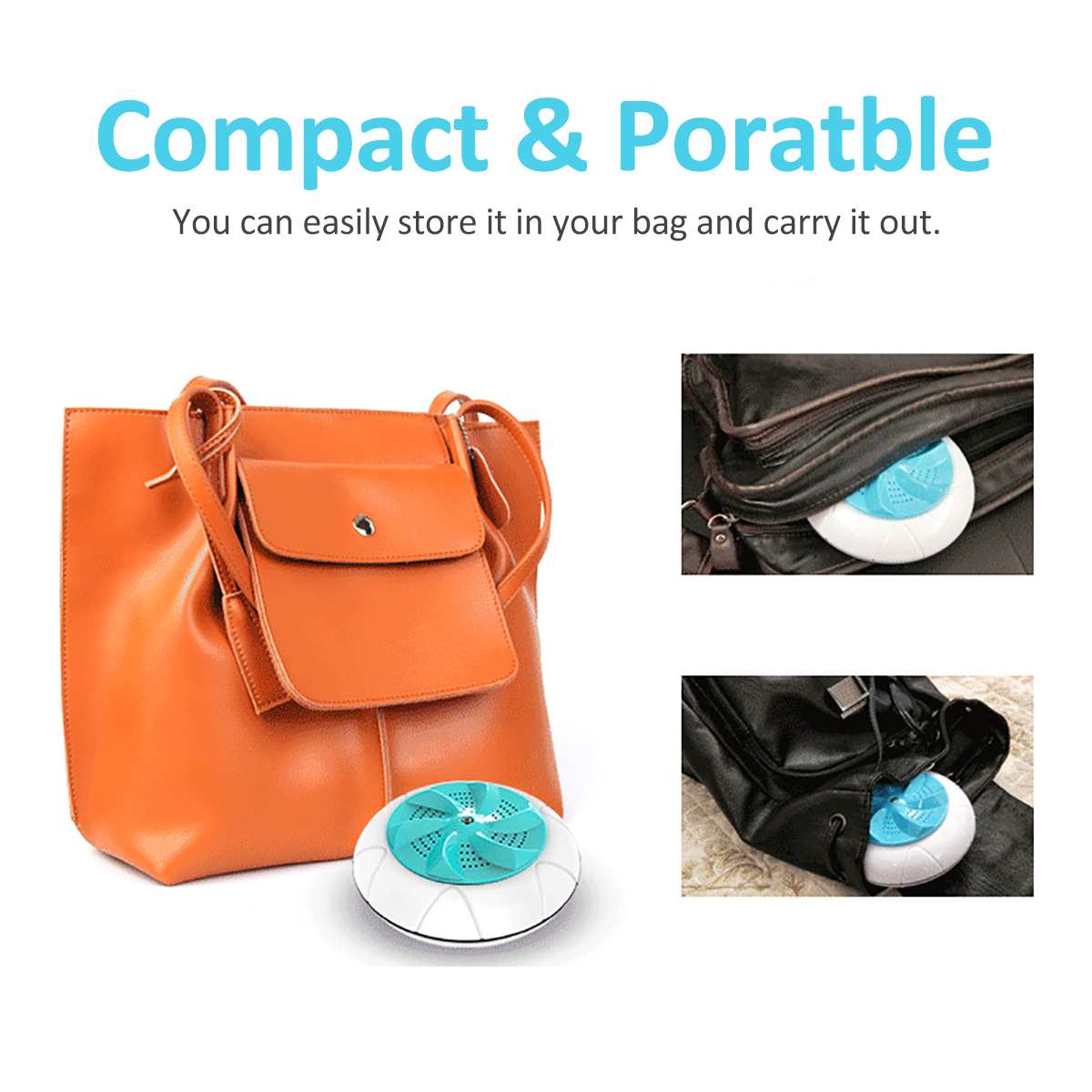Mini Washing Machine Portable Personal Rotating Ultrasonic Turbines Washer USB Convenient Laundry for Travel Home Business Trip