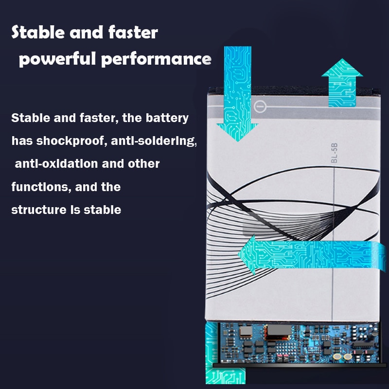 1 Uds BL-5B BL5B teléfono 3,7 V batería de litio de 890mAh Li-Po batería para Nokia N83 N80 6120, 6230, 5200, 3220, 3230, 5140 5140i 5200, 5208