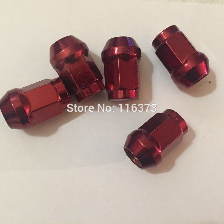 14x1.5 lug nut set of 20 pc wheel nut for GMC C1500 Yukon Denali Chrome/Red/Black Acorn Bulge: red