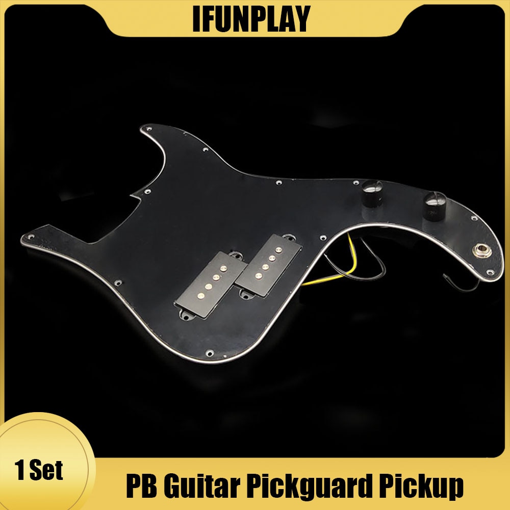 P Bass Prewired Loaded Pickguard Pickup for Precision Bass Guitar 3 Ply PB Pickups Black Electri Guitar Parts