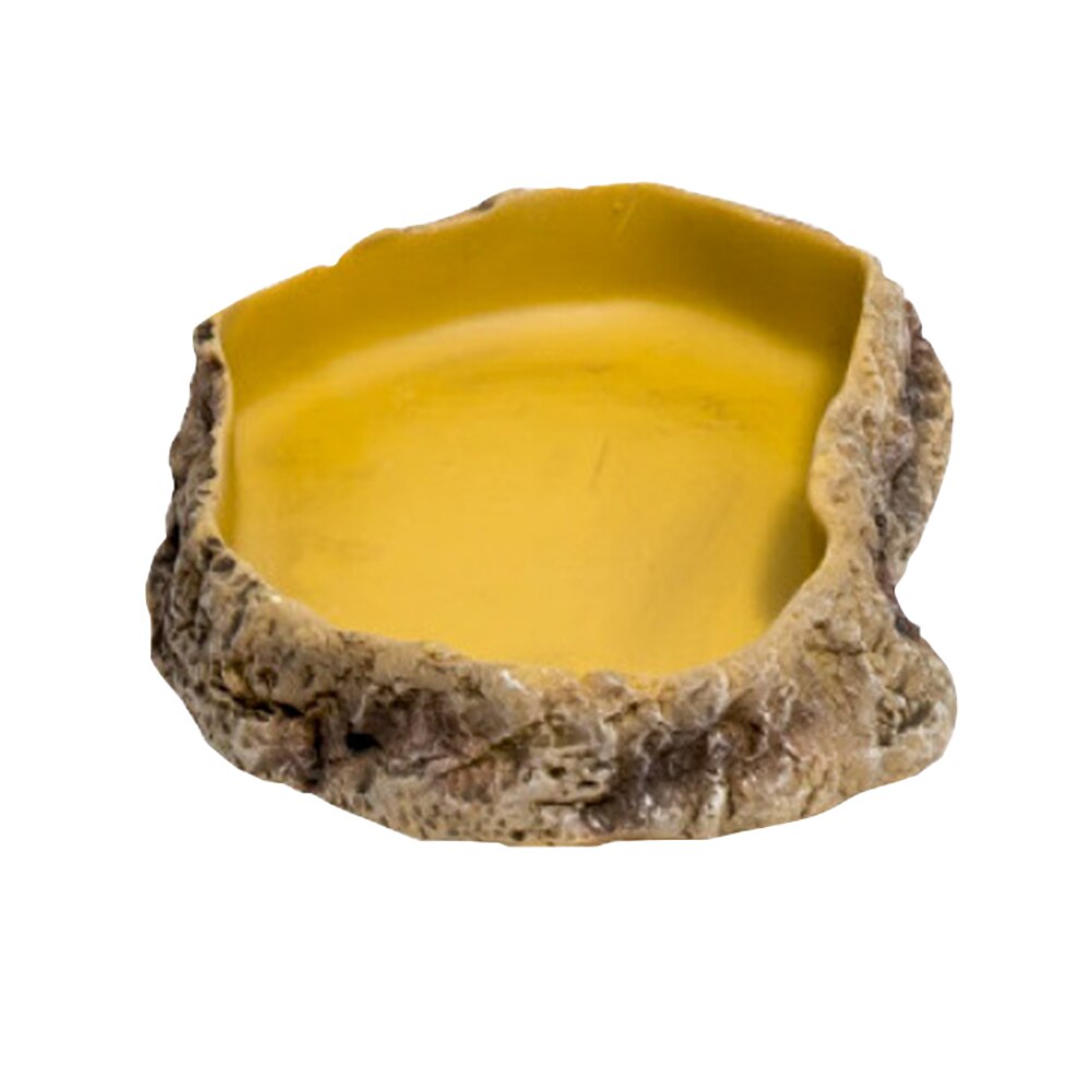 Turtle Feeder Resin Landscape Feeding Bowl Simulation Reptile Food Dish Ornament Snake Tortoise Gecko Lizard Water Amphibian