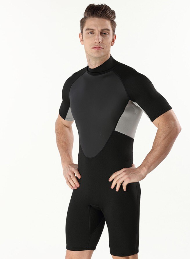 Traje de buceo de neopreno Premium para hombres traje corto de 3mm para adultos: Gris / 4XL