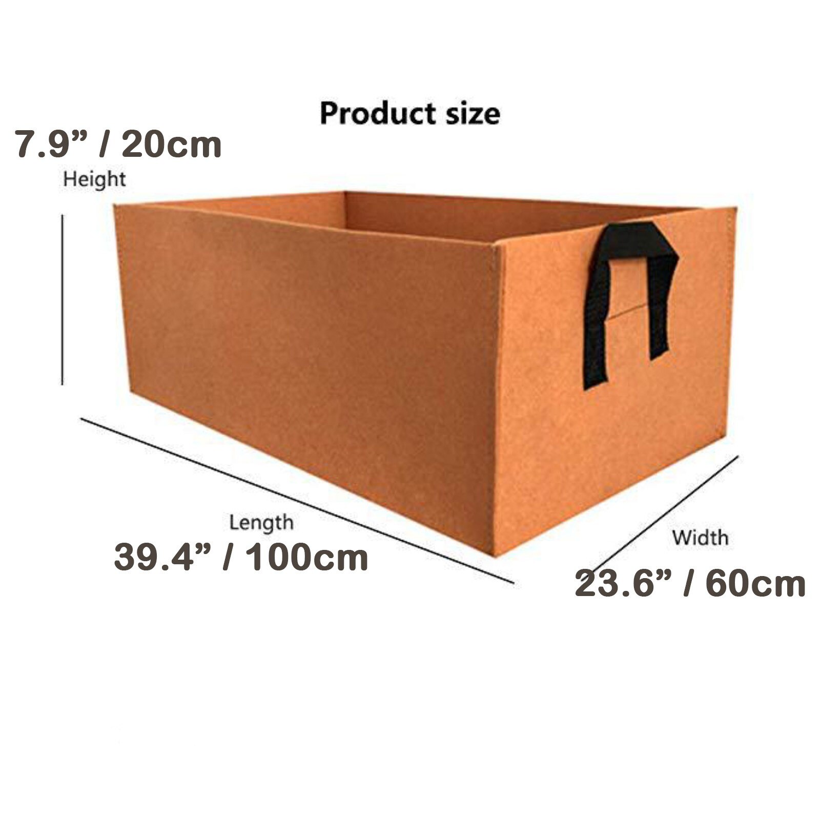 Zwarte Stof Plant Grow Bag Tuin Vierkante Tuingereedschap Bloem Groente Planten Planter Pot Handvatten Voor Hydrocultuur