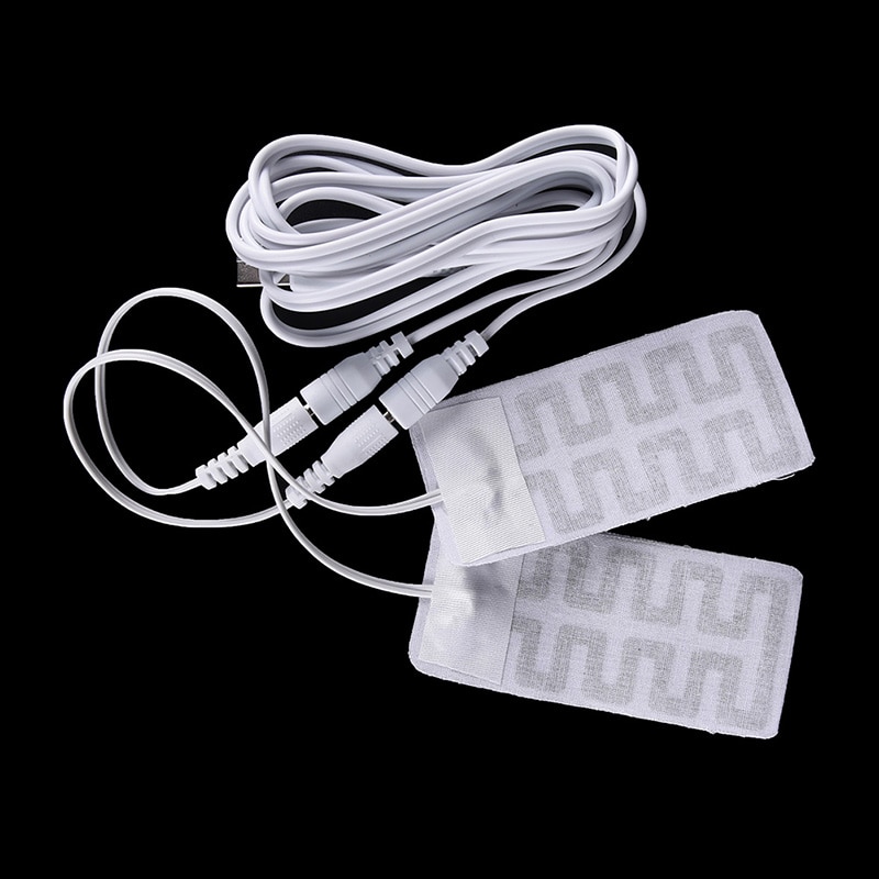 1 paar Elektrische USB Handschoenen Heater Kussen Winter Verwarmde Handschoenen Jas USB Verwarmde Handschoenen Pad Voor Muismat Koolstofvezel doek