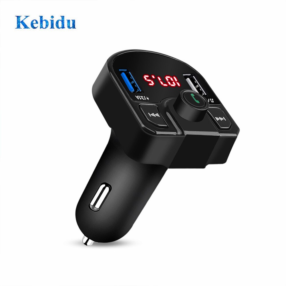KEBIDU Dual USB Bluetooth 4,2 FM Sender Auto Ladegerät Für Telefon Ladegerät MP3 Radio Spieler Spannung LED-anzeige Unterstützung TF karte