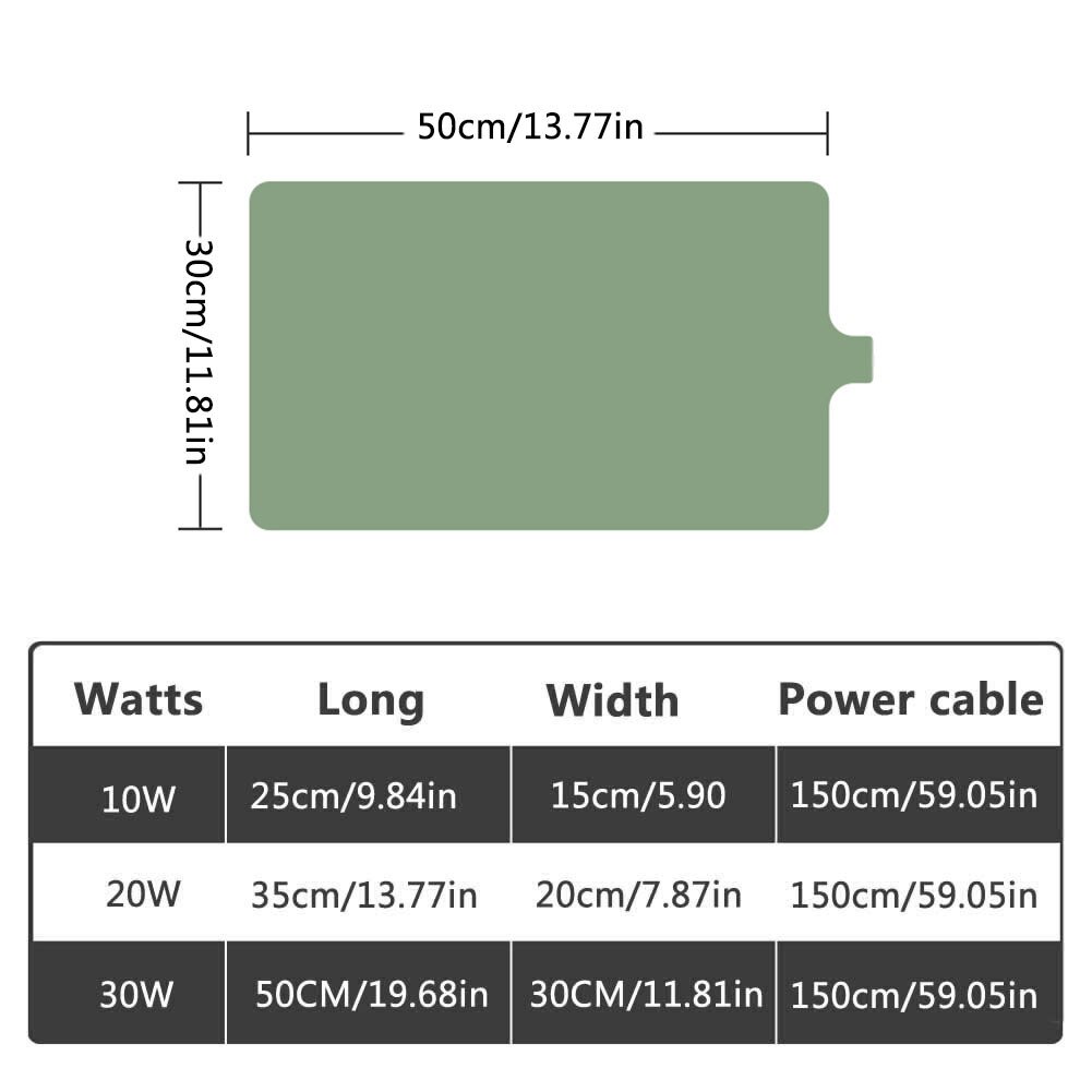 10W/12W/24W/36W/20W/30W gadów mata grzewcza Terrarium mata grzewcza s wodoodporna ciepła poduszka elektryczna dla żółwi wąż jaszczurka chomik