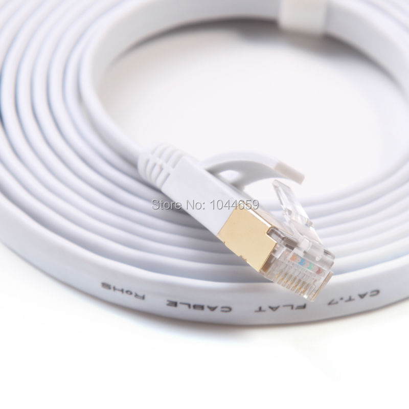 1m/2m/3m/5m/10m/15m/20m/25m/30m netværkskabel ethernetkabel kat. 7 tyndt højhastigheds fladt skærmet parsnoet internet lan