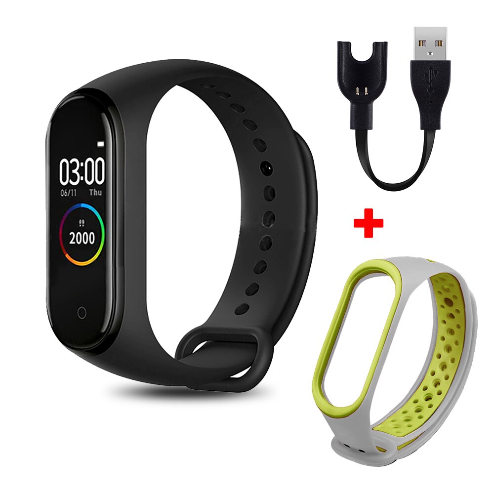 M4 Intelligente Wristband Impermeabile Misuratore di Pressione Sanguigna Monitor di Frequenza Cardiaca di FitnessTracker Braccialetto Intelligente M4 Della Vigilanza Della Fascia di Sport Pedometro: black N gray green