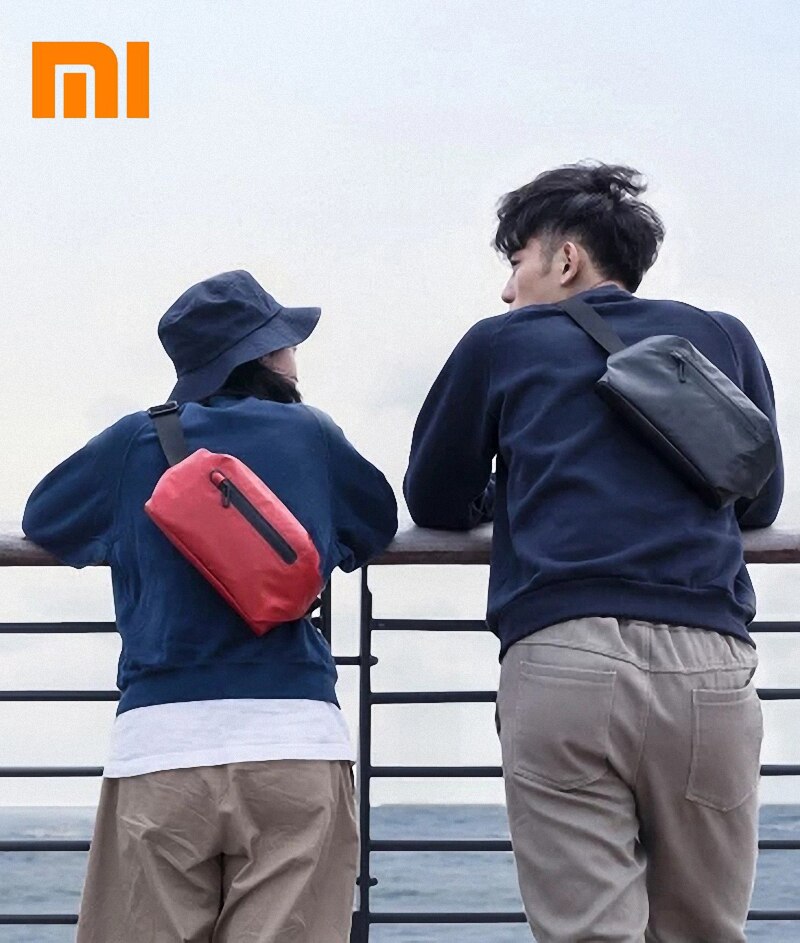 Original xiaomi mijia 90 points Pocket bag backpack waist pack waterproof 2 kinds of negative ways Warning light bar