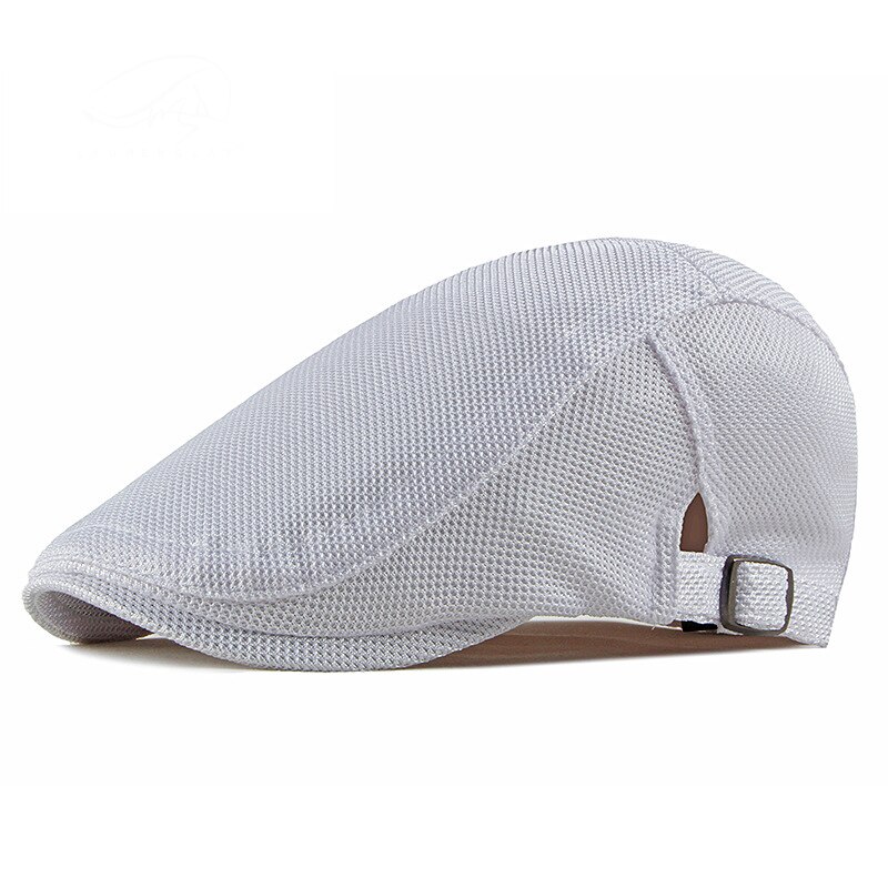 FS Summer Spring Men's Cap Ultra-thin Breathable Berets For Men Women Women's Flat Caps Beret Ladies Couple Hat: White