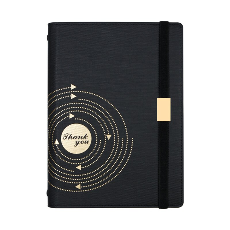 A5 noir délicat pansement spirale cahier à feuilles mobiles 6 trous journal d'affaires rétro haut de gamme Agenda planificateur Agenda bloc-notes boîte