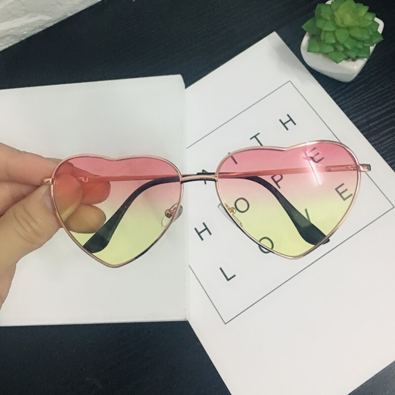 Retro gradient pige hjerte solbriller hjerteformede briller kvinder dame kvindelige børn solbriller