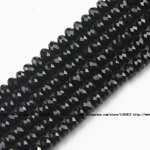 JHNBY forma redonda de lujo perlas de cristal austriaco de 6mm 50 Uds. Cuentas sueltas rondeles bola de cristal pulsera joyería DIY: Y616 Black