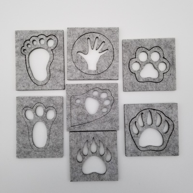 Felt Cut Cat Footprint Shapes Template Handmade Wool Felt DIY Craft Tool 6.8X6.8CM Animal Palm DIY Felt Package For Rookie User