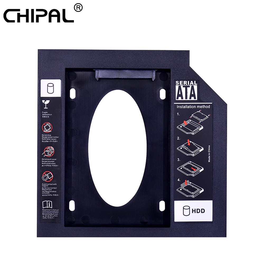 CHIPAL 2nd HDD Caddy 9.5 mm SATA 3.0 To SATA 2.5" SSD HDD Case Plastic Hard Drive Caddy For Laptop ODD CD-ROM DVD-ROM OptiBay