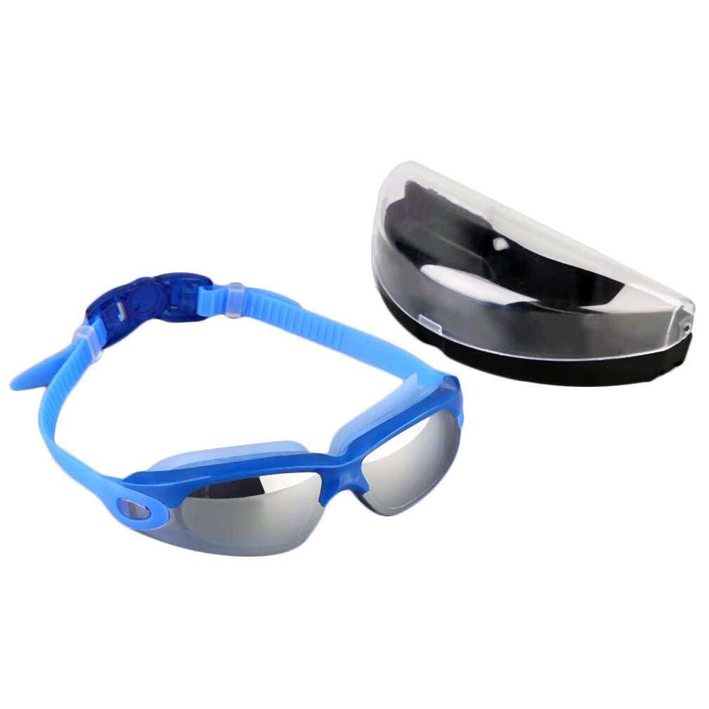 Resistance WaterProof Swim Glasses Electroplating AntiFog Swim Goggles Polycarbonate Lenses to Resist Impact