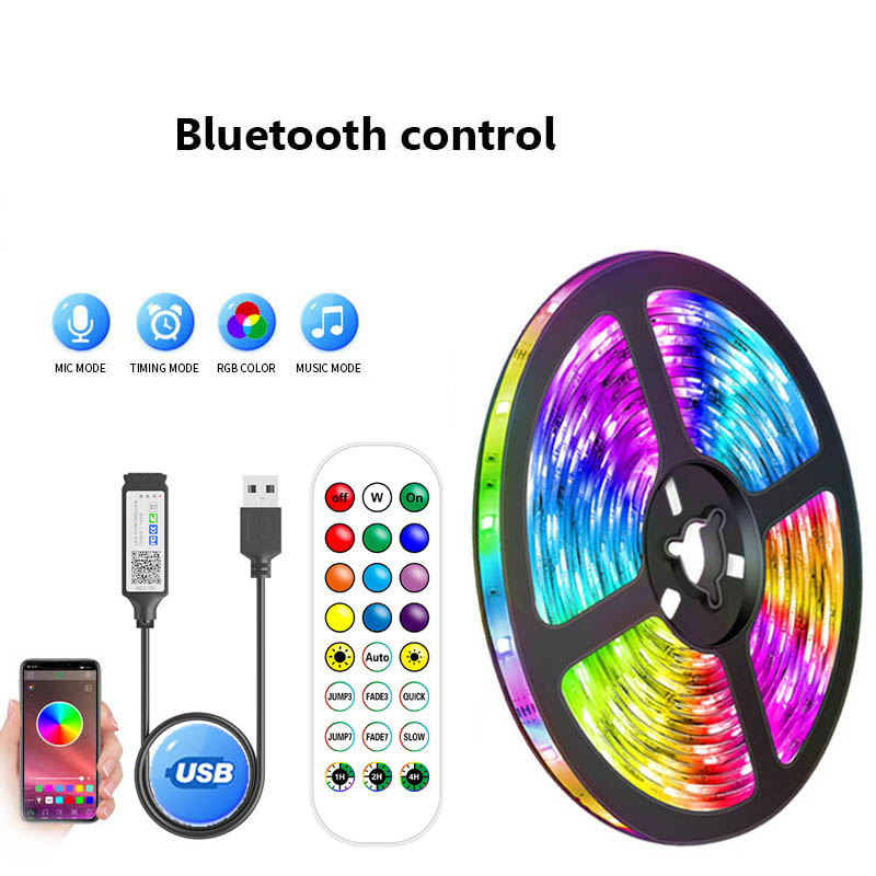 USB Bluetooth Led Strip Lights RGB 5050 1M-30M Infrared Control Luces Luminous Decoration For Living Room Ribbon Lighting Lamp: Emitting Color3 / 1m