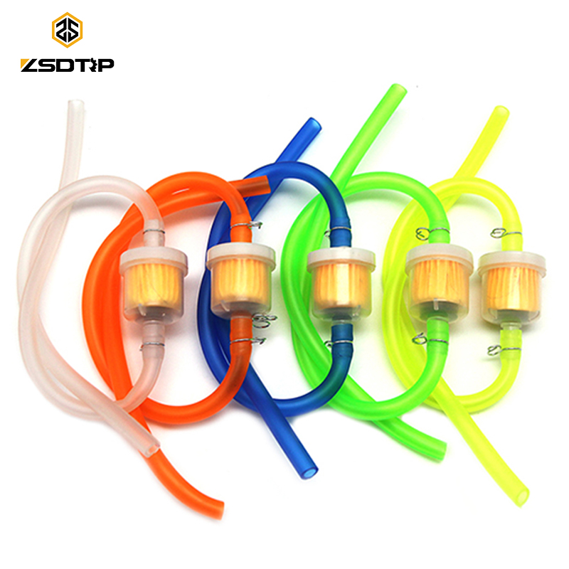 ZSDTRP-filtro de combustible de gasolina Universal, manguera de combustible y abrazadera de línea para motocicleta, ciclomotor, Scooter, Dirt Bike, ATV, 1 Uds.