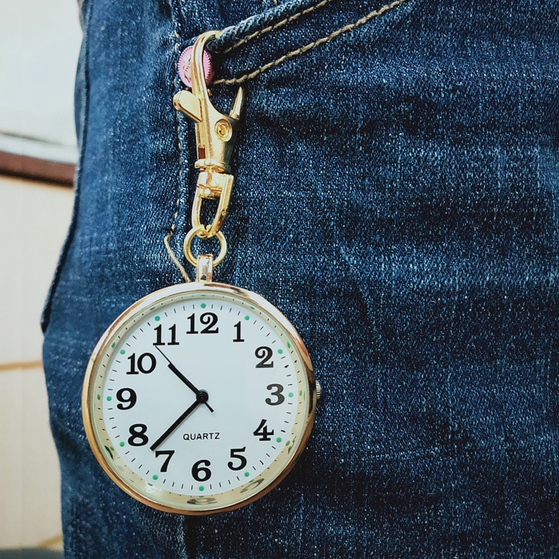 Quartz zakhorloge sleutelhanger klokken ronde wijzerplaat draagbaar eenvoudig hanger voor vrouwen mannen nyz shop