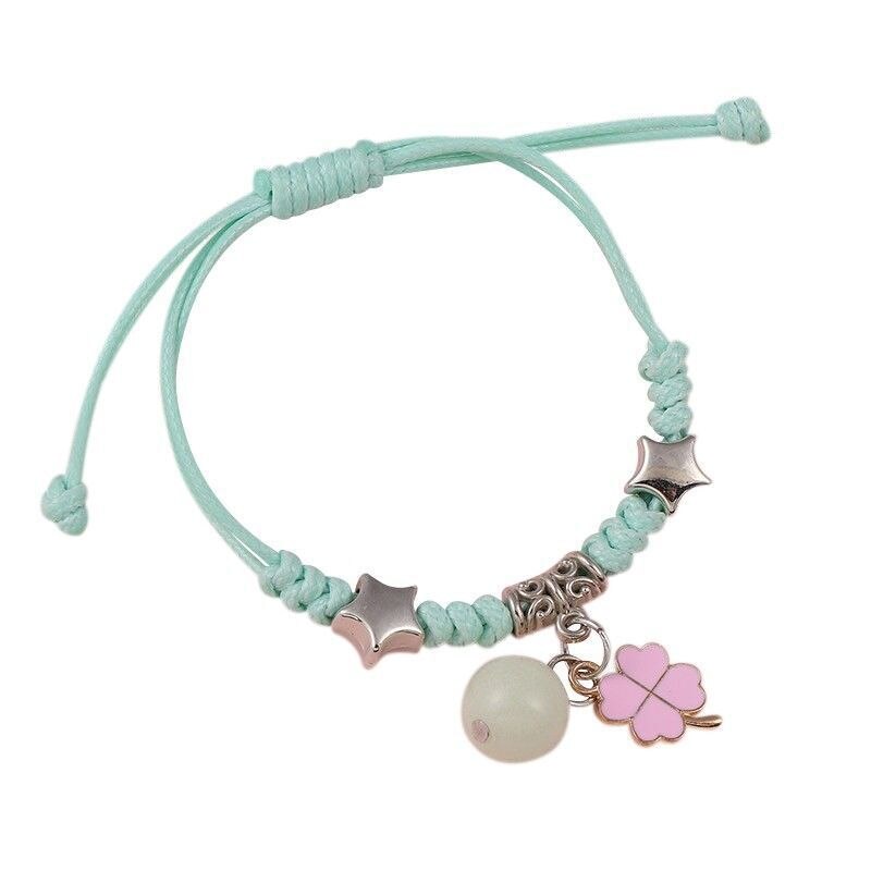 2 sztuk/zestaw luminous para bransoletka cute cartoon charm biżuteria regulowane elastyczne liny bransoletka panie i męskie prezenty dla zakochanych