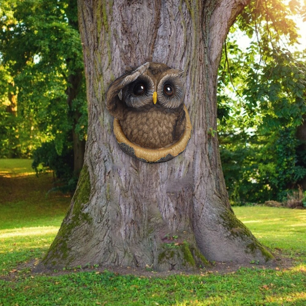 Cartoon Owl Figure Resin Statue Pendant Crafts for Garden Outdoor Decoration Courtyard Accessories Owl Pendant