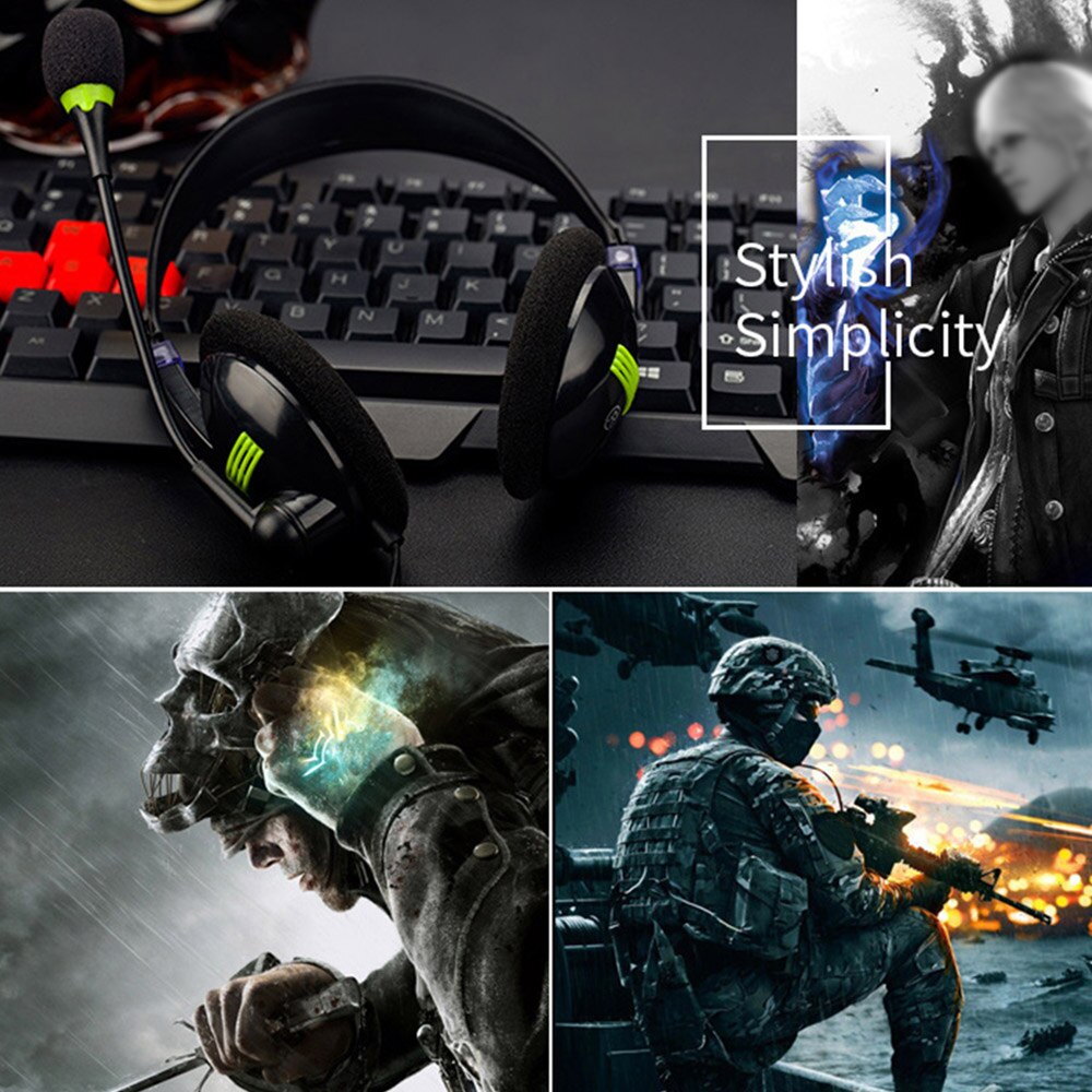SY440MV USB /3.5mm Gaming Headset Head-mounted for Laptop Computer PC Earphone With Mic Wired Stereo Headphones