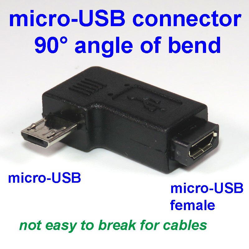 Conector doblado micro-usb, adaptador de ángulo recto de 90 grados, convertidor de cable USB, codo doblado, no es fácil de romper