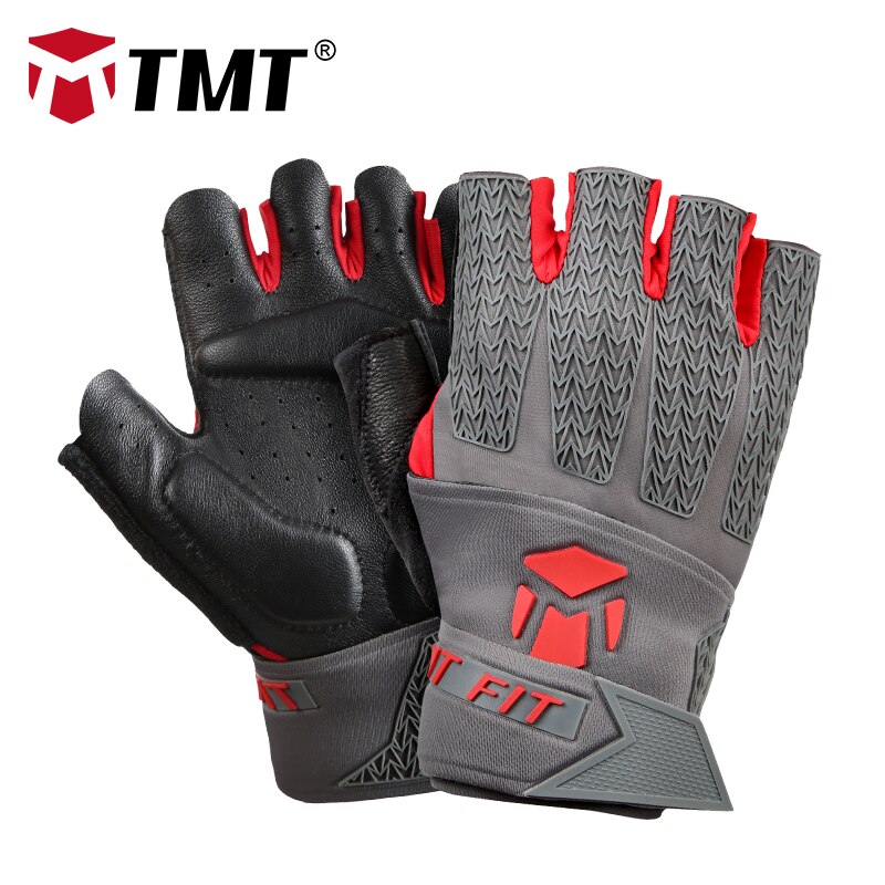 Tmt läderhandskar gym styrkelyftsutrustning sport träning sommar fitness hantlar tyngdlyftning andningshandskar män