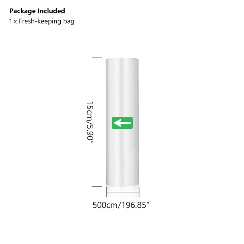 Żywności torebki próżniowe worek do pakowania rolki do przechowywanie żywności Saver Sous Vide dla maszyna do pakowania próżniowego rolki: 15x500cm x1