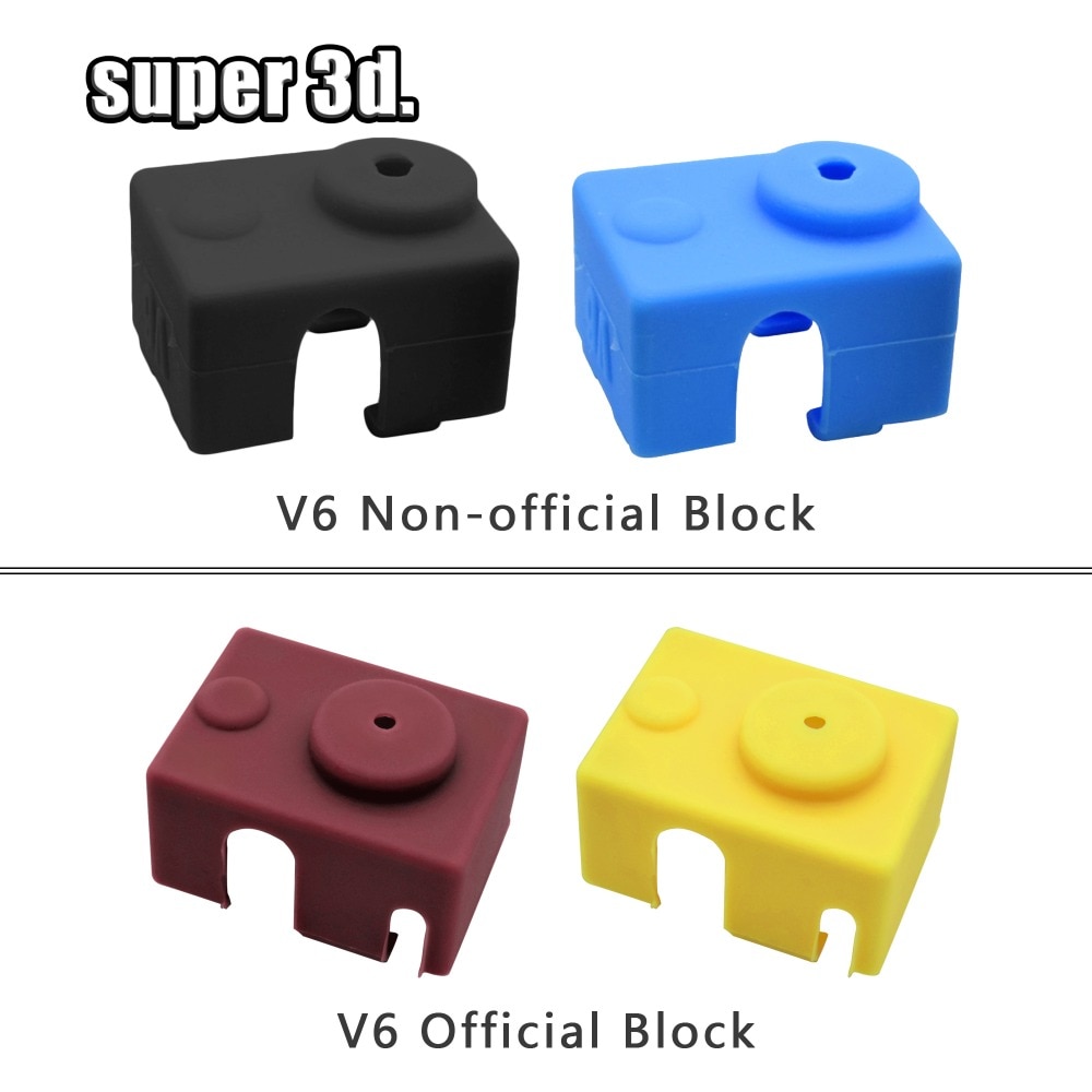 1 PC V6 Silicone Sock 3D printer Support PT100 +heating block set 1.75&3.0mm Heated Block Bowden Direct Extr for 3D Printer