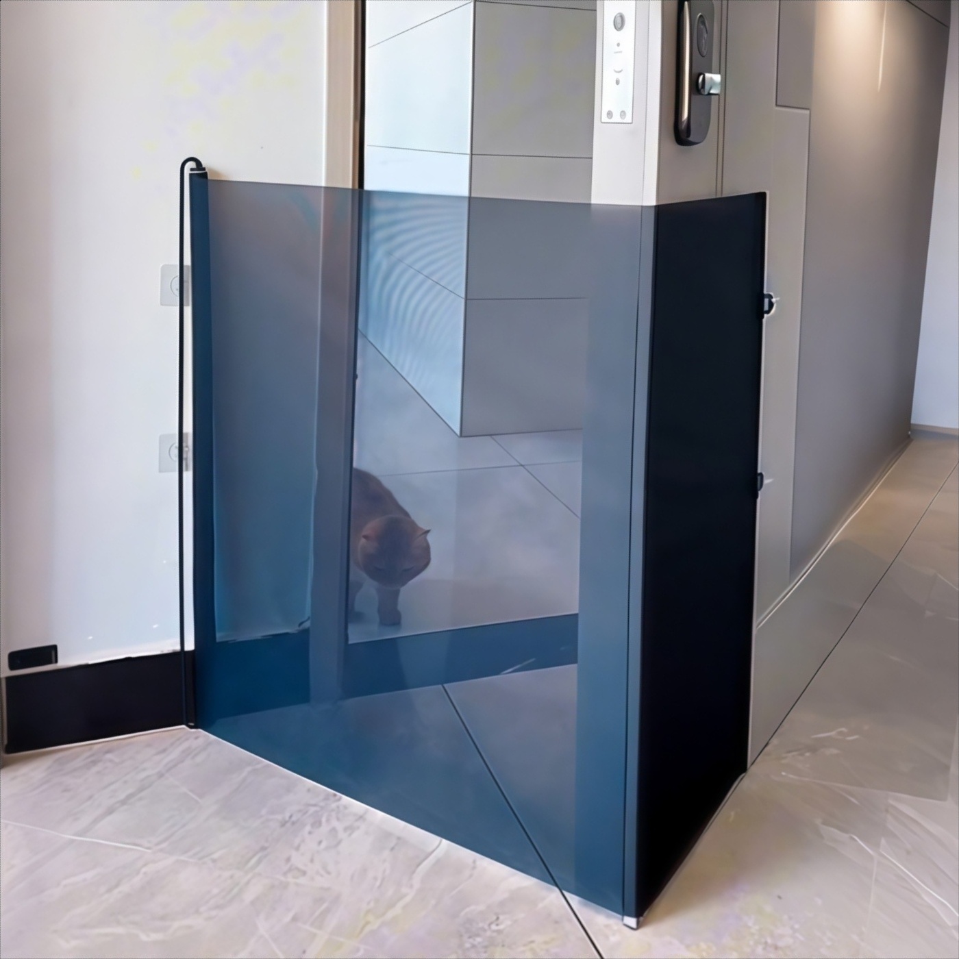 Recinzione retrattile automatica per animali domestici anti-fuga per gatti, cancello barriera anti-salto, ingresso/uscita porta per gatti, pannello di blocco gatti
