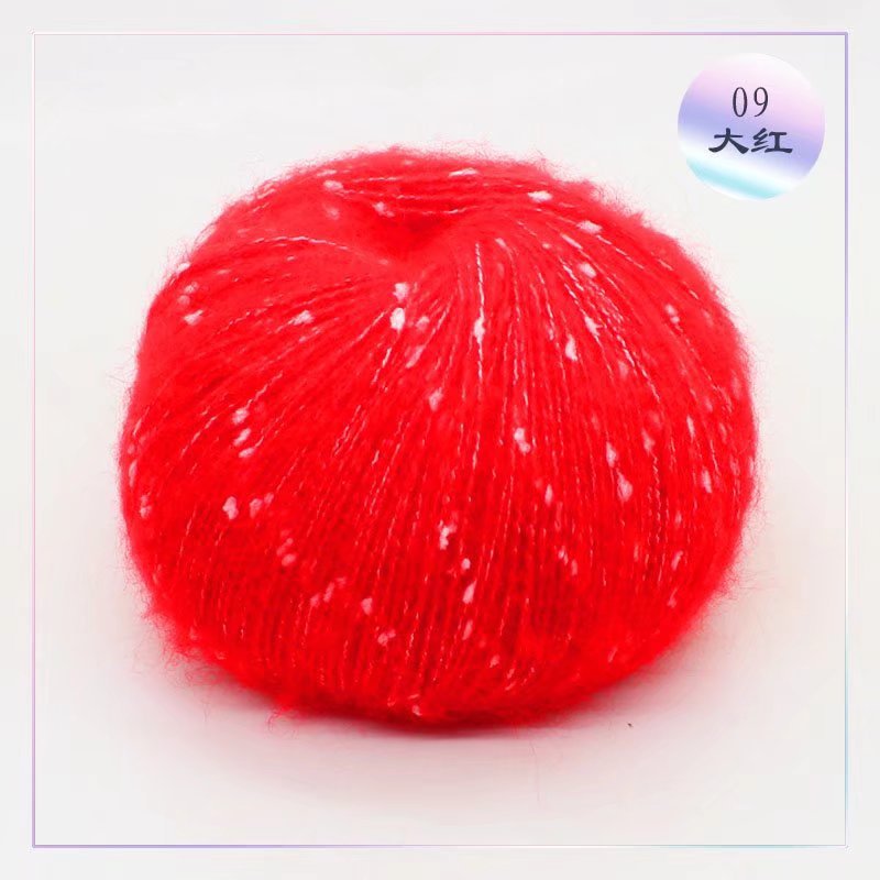 50g/roll Snow Point Mohair Cashmere Knitting Yarn Sequin Wool Mohair Yarn Line Baby Scarf Hat Doll Soft Line Crochet Yarn Thread: Duck Green