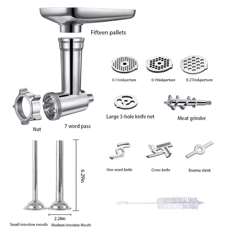Metalen Voedsel Vleesmolen Attachment Voor Stand Mixers Worst Stuffer