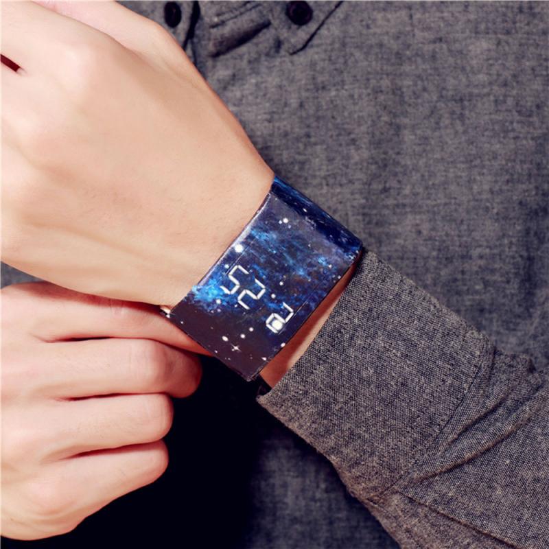 Papieren horloge led waterdicht papieren band digitaal polshorloge unisex digitale horloges sporthorloge