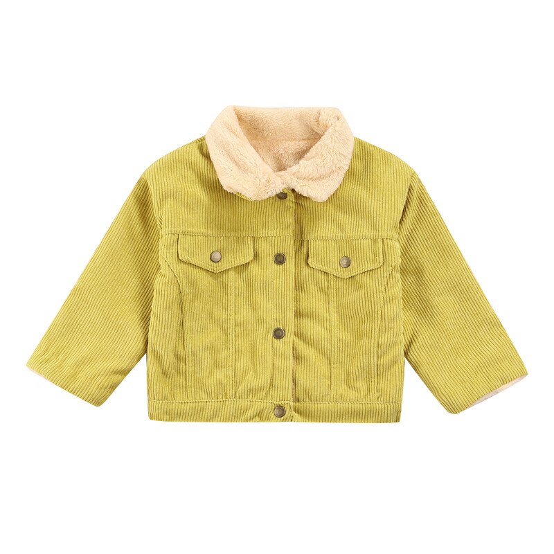 0-36months Baby Jongens Dikke Warme Sneeuw Dragen Fluwelen Jas Lange Mouw Knoppen Warme Herfst Winter Losse Jas Voor Jongen Casual bovenkleding: YELLOW / 12m