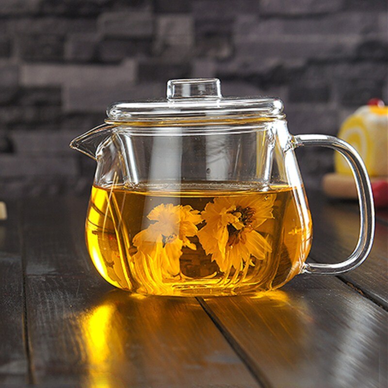 Glass Tea Infuser Tea Pot Chinese Kung Fu Tea Set Puer Kettle Coffee Glass Maker Convenient Office Teapot 500Ml: 450ml