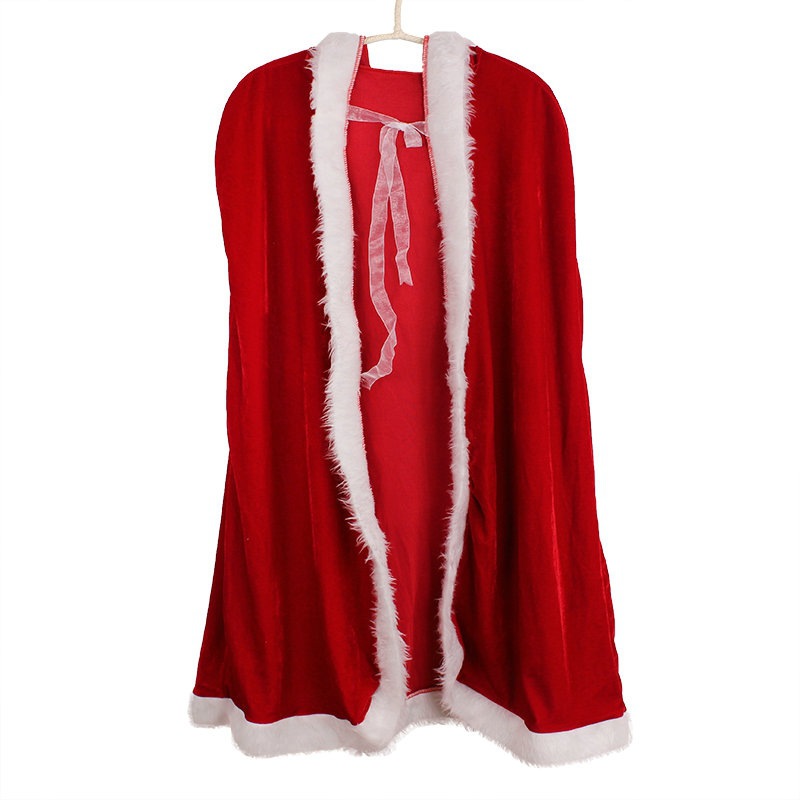 Capa de Navidad para niños, disfraz popular de Papá Noel para adultos, rojo, largo de 100-150cm