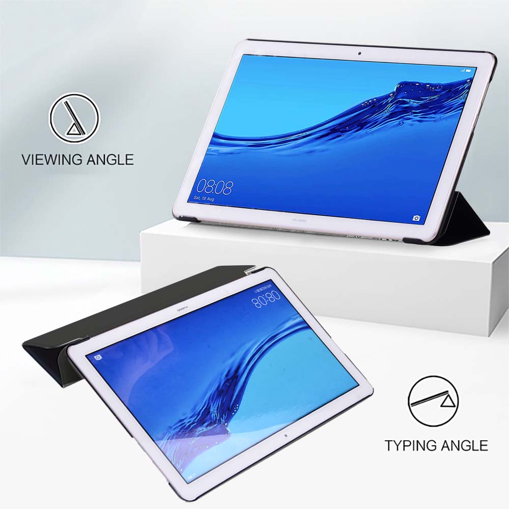 Case for Huawei MediaPad T3 10 9.6&quot;/MediaPad T5 10 10.1&quot; PU Leather Folding Stand Cover Tablet Case + Bluetooth Keyboard
