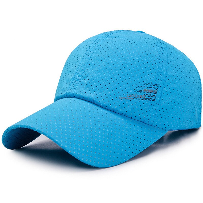 Men Women Summer Baseball Cap Quick Drying Hats Unisex Breathable Sport Pure Color Snapback Hat bone baseball hat: Sky Blue