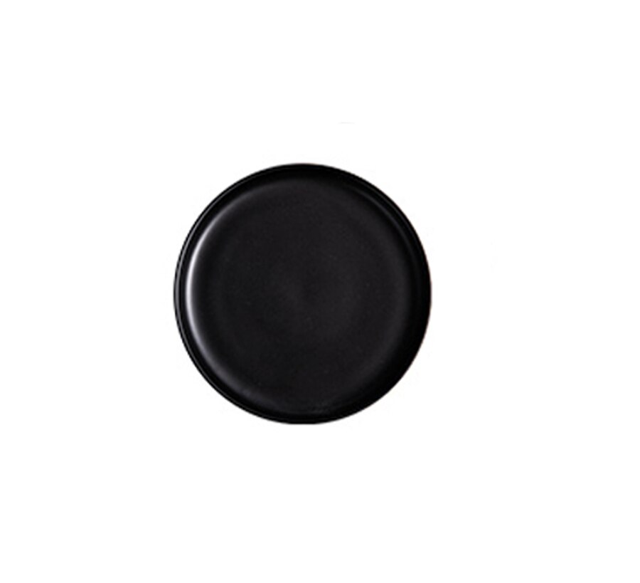 ceramic dessert cake pan Solid Plates Morden Style Round Shape Porcelain Household tableware Dish 6 inch: Black