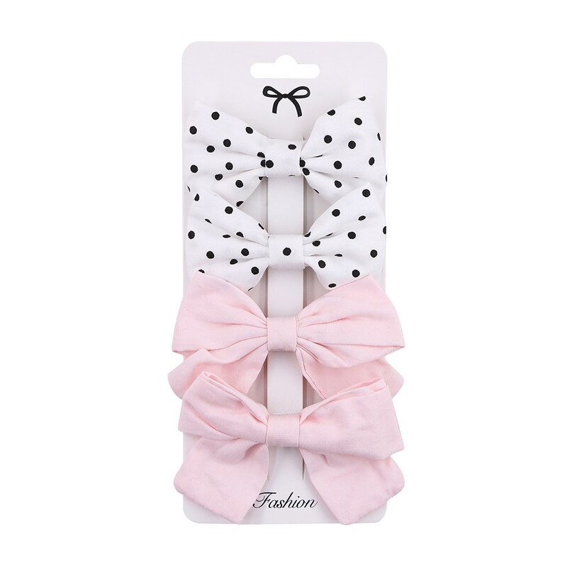 Baby Bogen Haarnadel Mädchen Haar Clip Baumwolle Spitze Barette Für freundlicher Headwear Säuglings Blumen Karierten Clips Babys Nette Zubehör 3/4Stck: 6