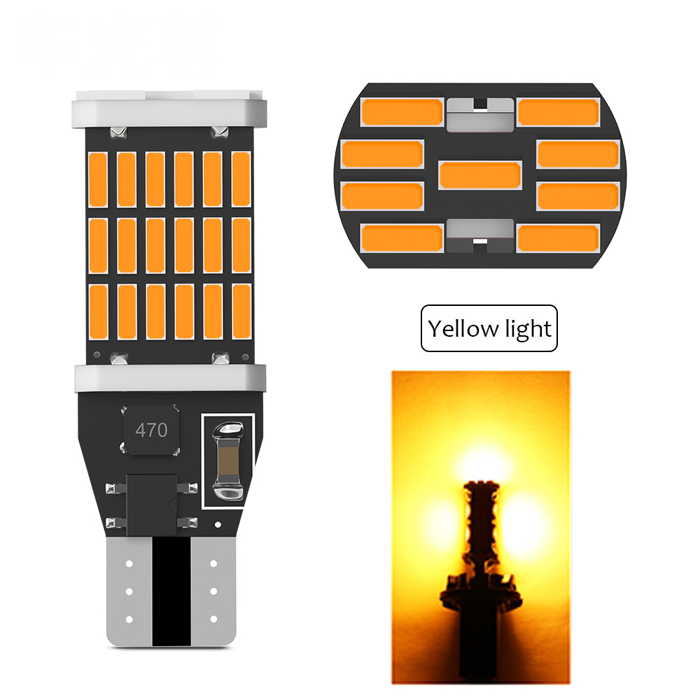 Oprah 2 uds Super brillante T15 LED W16W 921 912 T16 902 bombilla para luces de coche Canbus 4014*45SMD lámpara de señal de marcha atrás de respaldo automático 12V: Azul oscuro